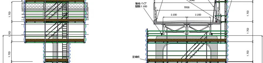 内大臣橋塗装工事 足場図4